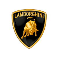 Lamborghini emblem with golden bull on black shield for auto repair.