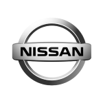 Nissan emblem on a car at David Kanaskie's Auto Repair shop.